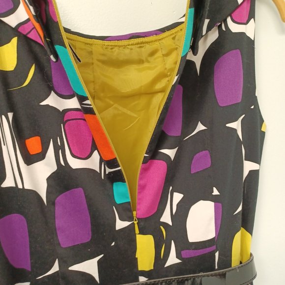 Madison Leigh Abstract Sleeveless Cotton Dress, Size 10P - Picture 5 of 8